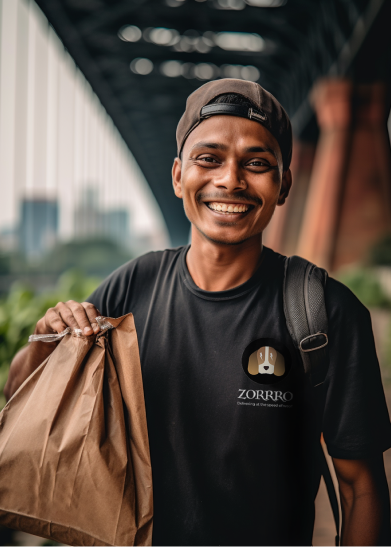 Delivery Person with smile