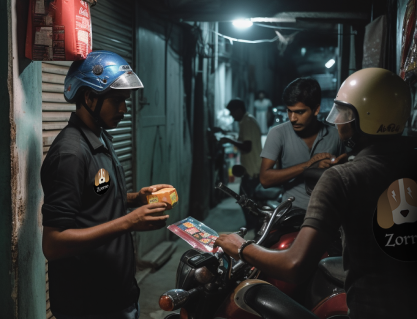 Delivery Person Handling packages