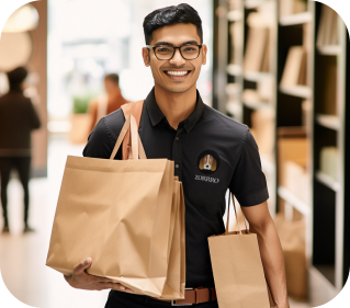 Delivery guy with a parcel