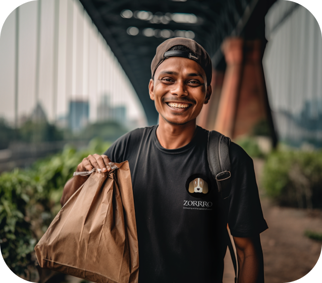 Delivery guy with a parcel